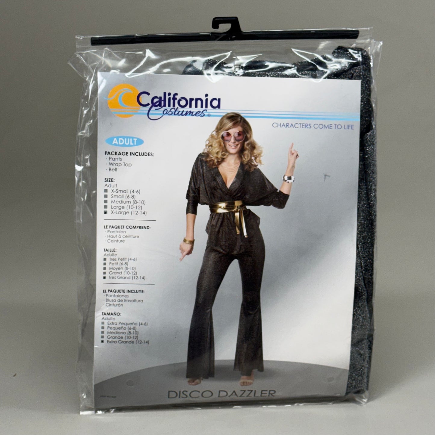 CALIFORNIA COSTUMES Women's Disco Dazzler Sz-XL (12-14) Black/Silver 01437