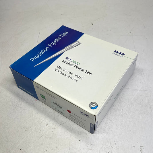 RAINN (8 PACK, 768 EACH) Bio Clean Racked Pipette Tips 300 µL Max Vol 17002933