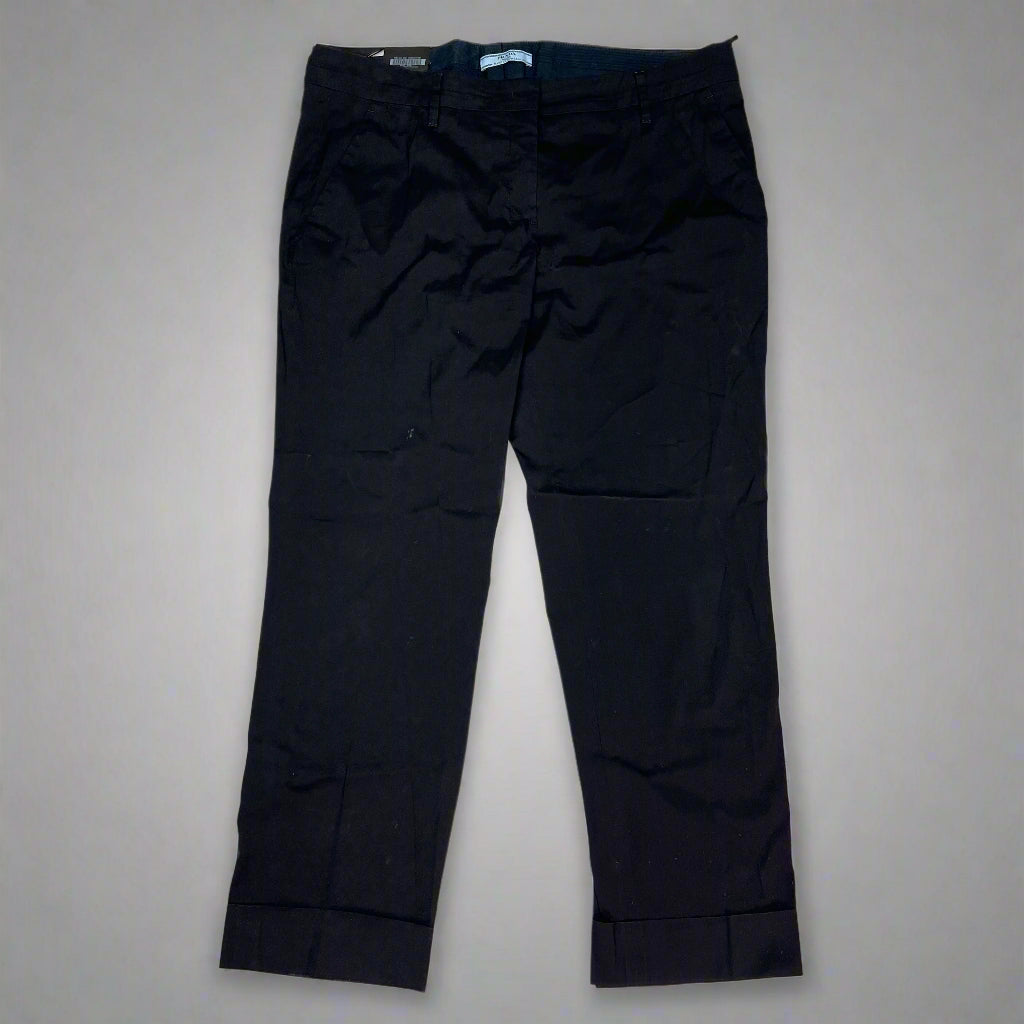 PRADA Milano Pants 78% Cotton 10% Nylon 3% Elastane Sz 46 Black