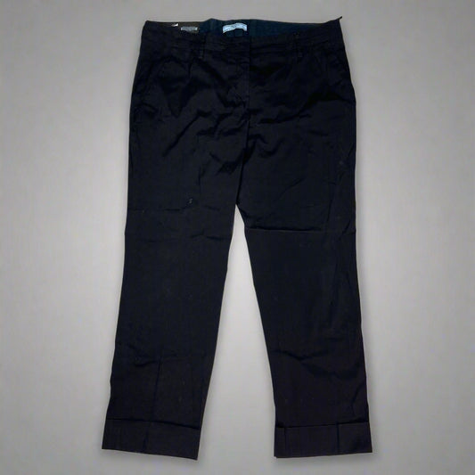 PRADA Milano Pants 78% Cotton 10% Nylon 3% Elastane Sz 46 Black