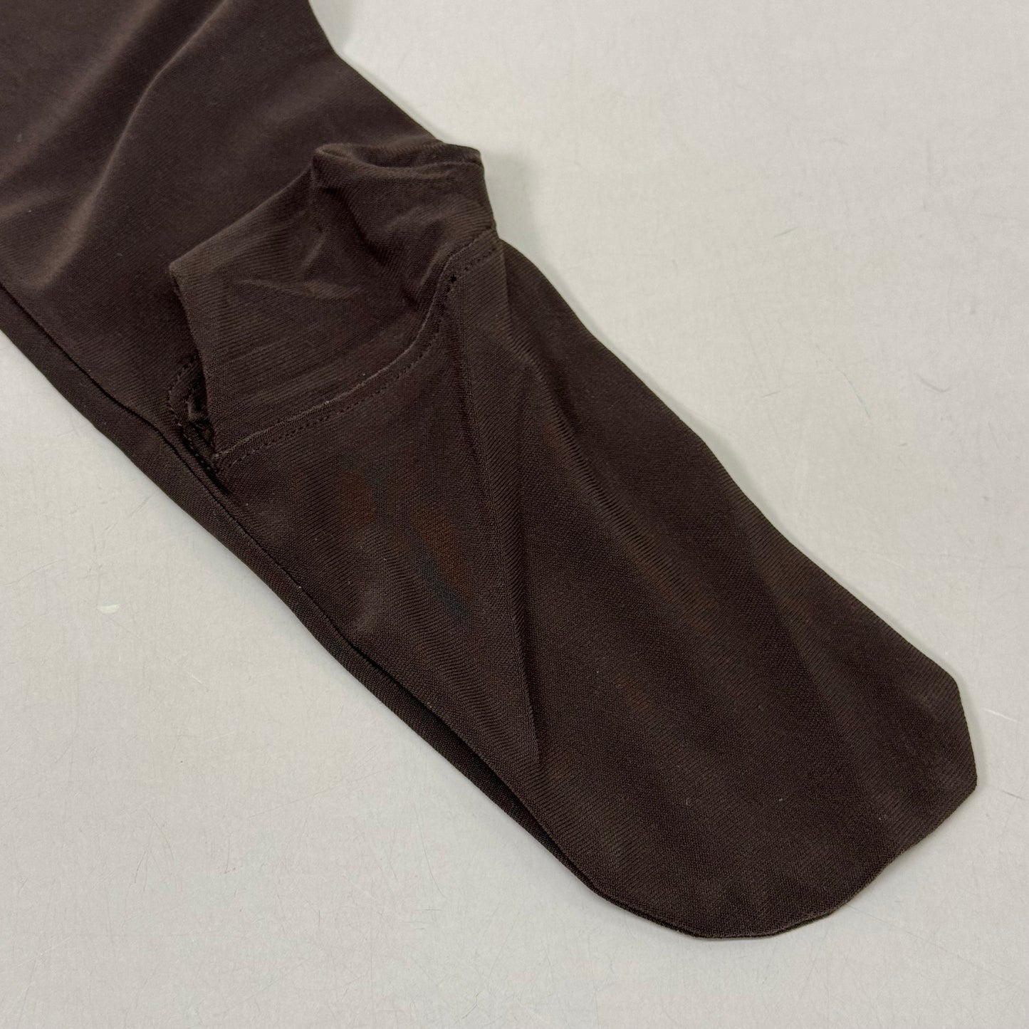 NORMA KAMALI One Shoulder Snake Mesh Catsuit Footsie Women's Sz XXS/32 Chocolate