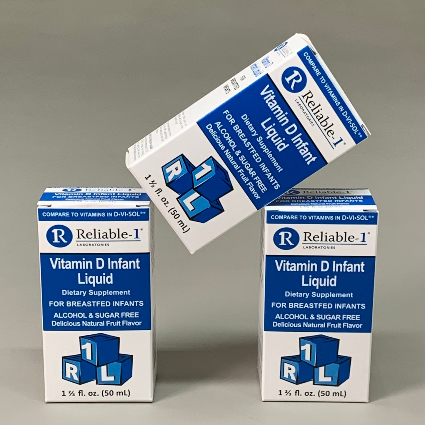 RELIABLE 1 (3 PACK!) Vitamin D Infant Liquid 50 mL 050502309 BB-08/2025