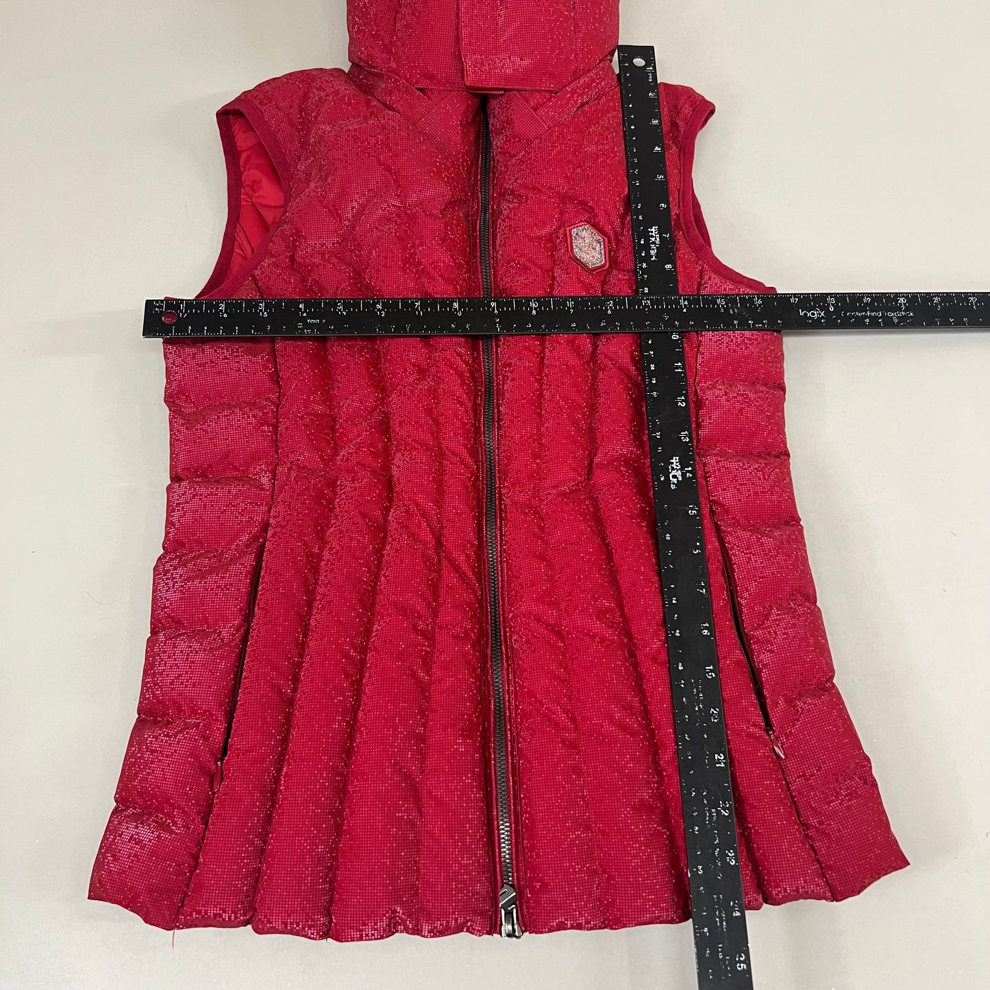 SAMSHIELD Chamonix Ice Equestrian Sleeveless Winter Jacket Women's Sz S Raspberry Red