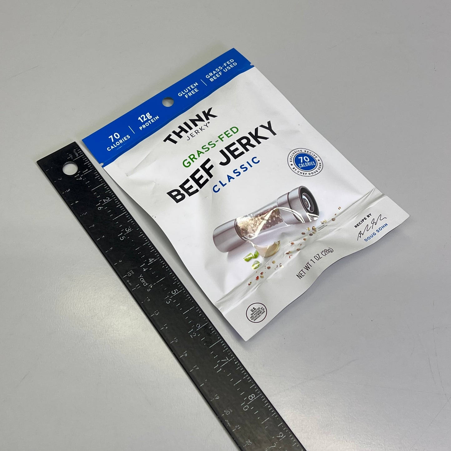 THINK (10 PACK) Gluten Free Grass Fed Classic Flavor Beef Jerky 1 Oz BB 11/26