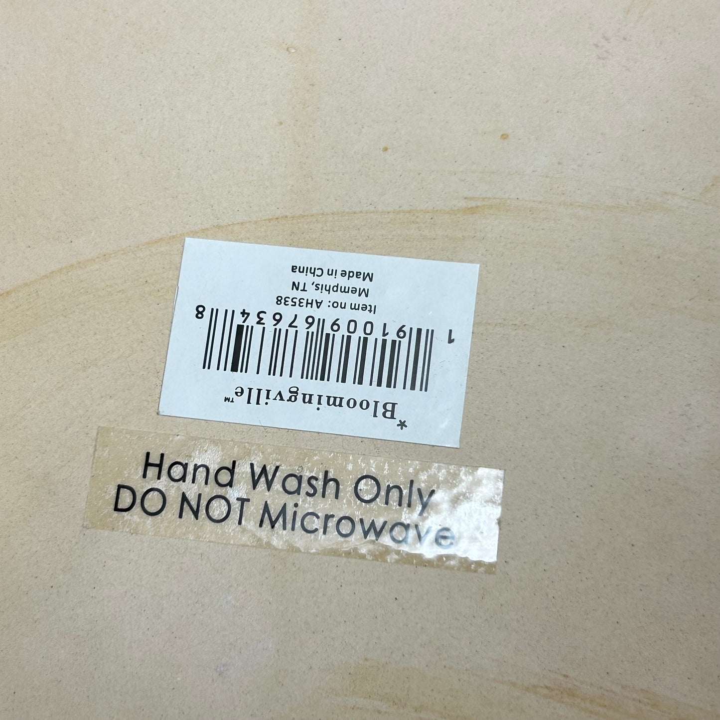 BLOOMINGVILLE Stoneware Pedestal W/ Acacia Base  14" Length White AH3538