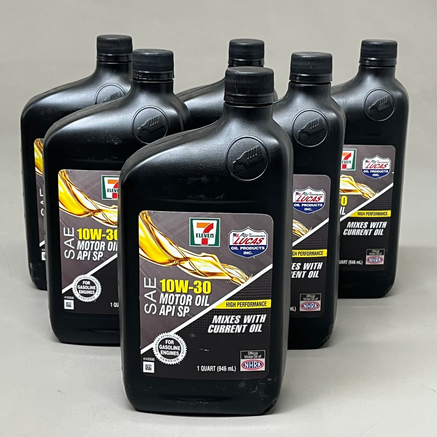 ZA@ 7 ELEVEN (6 PACK, 1 QUART EACH) SAE 10W-40 Motor Oil API SP High Performance As-is