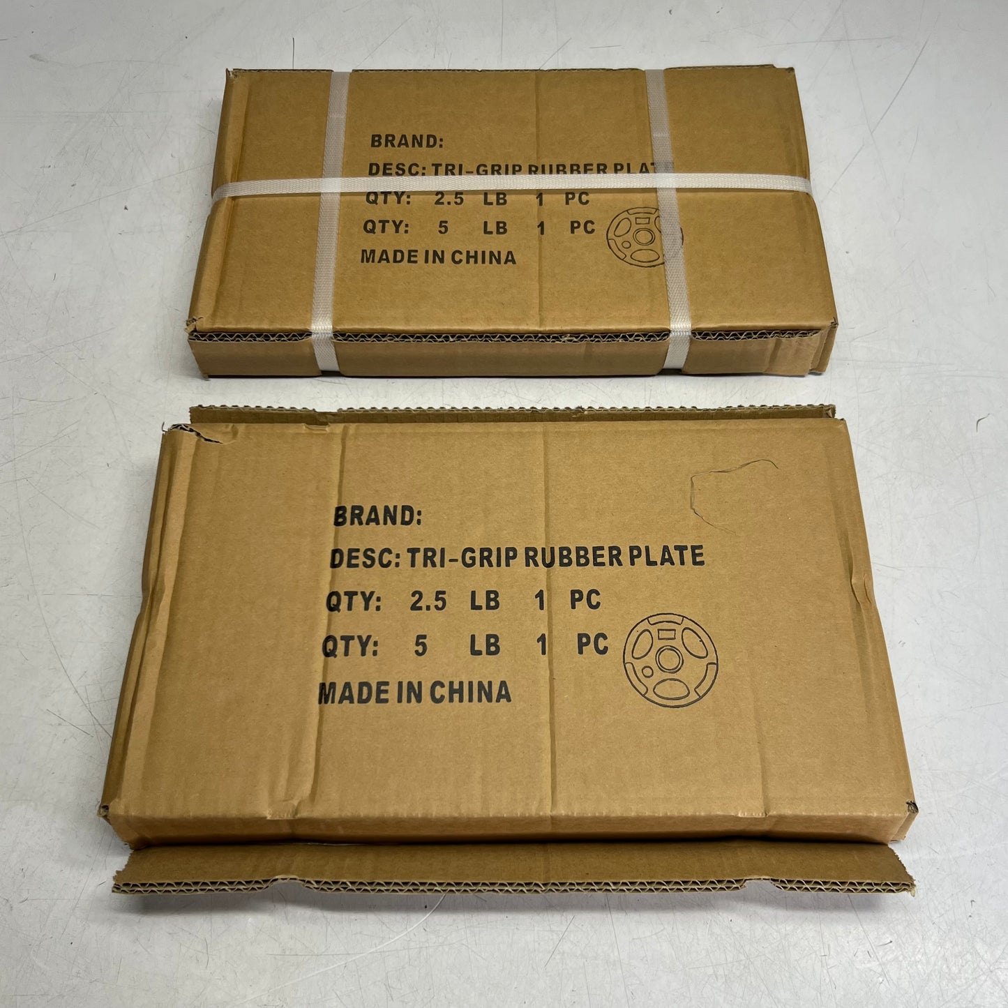 TRI-GRIP (4 PACK) Rubber Plate 2 of 5lb & 2 of 2.5lb, Black