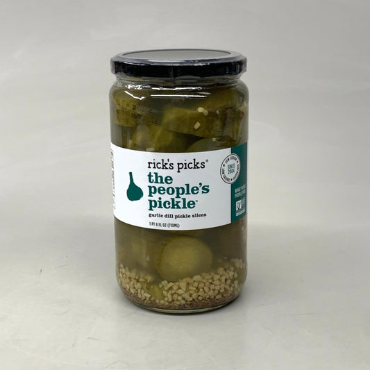 ZA@ RICKS PICKS The Peoples Pickle Garlic Dill Pickle Slices 8 oz BB 05/23 (AS-IS)