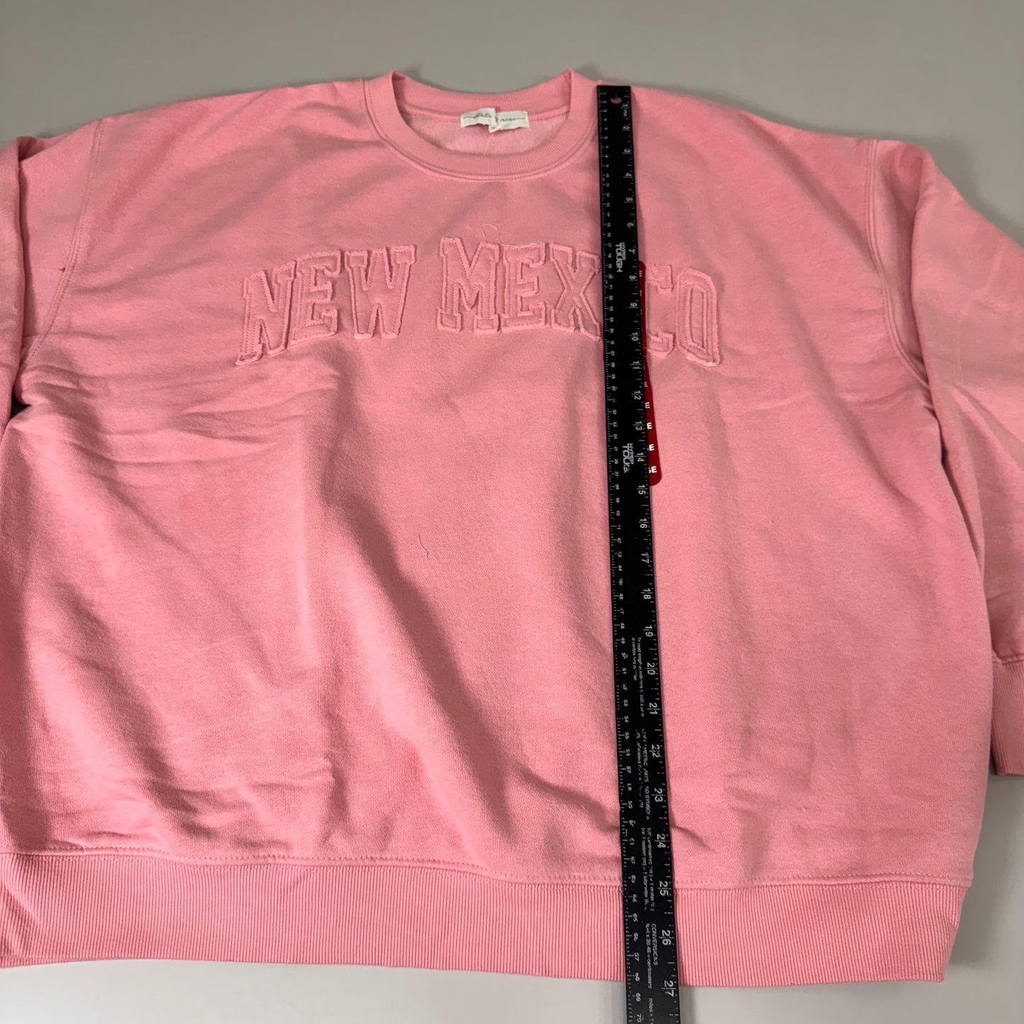 STATE OF MINE Sewn on New Mexico Crewneck Hoodie Blush Pink Women's Sz XL 15711