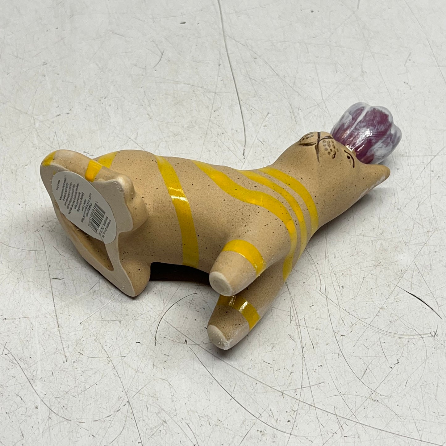 CREATIVE CO OP (2 PACK) Hand Painted Stoneware Cat Taper Holder 6-1/4"H DF769|5A