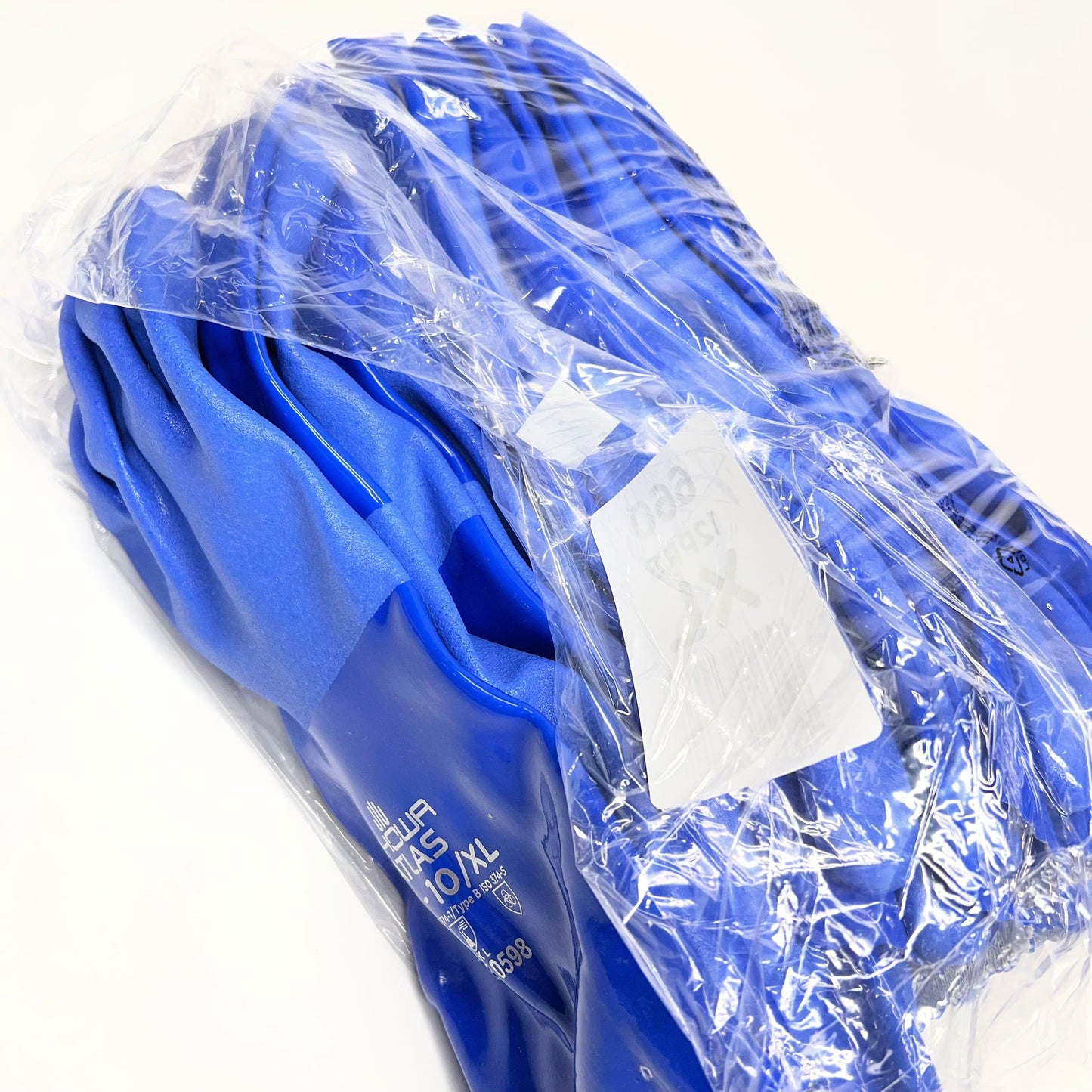SHOWA Atlas 660 Rough Finish Triple Dipped Pvc Coating Gloves Unisex Sz XL Blue