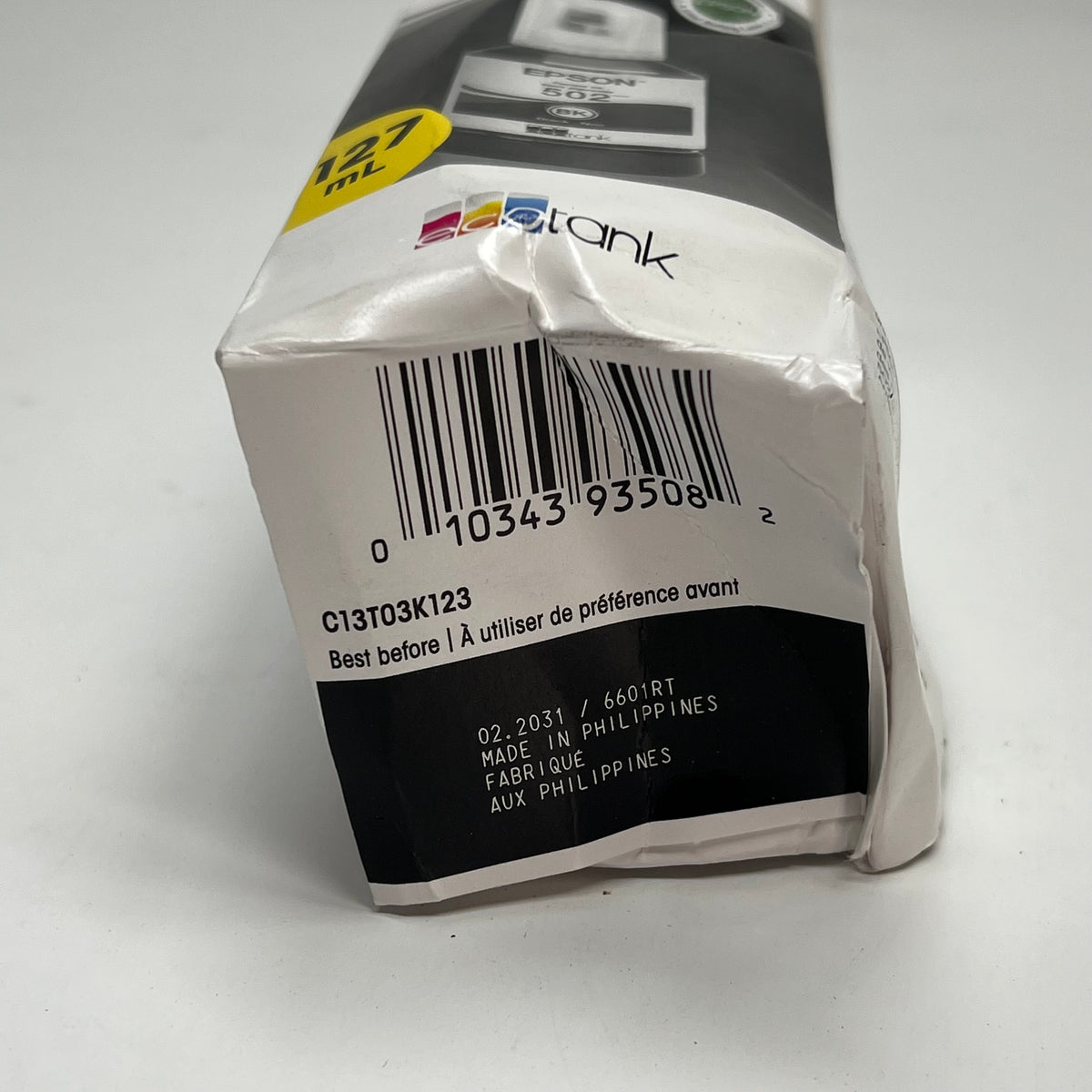 EPSON Standard Yield Ink Bottle/Cartridge For Eco Tank 127 ML 502 Black T502120