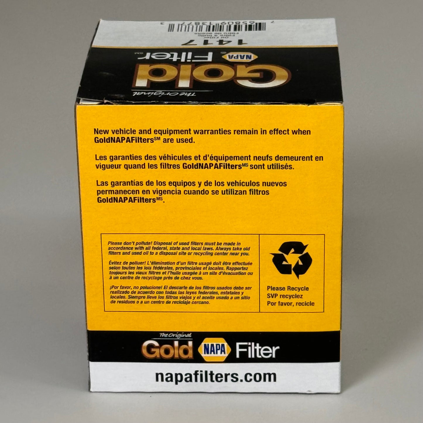 NAPA The Original Gold Filter Cellulose Media Material w/ Gaskets for Mack 1417