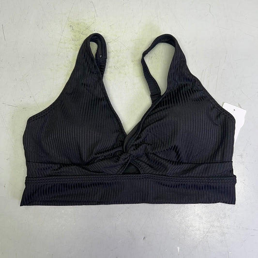 CHARMO V Neck Wide Strap Ribbed Pregnancy Bikini Swimsuit Women's Sz M Black