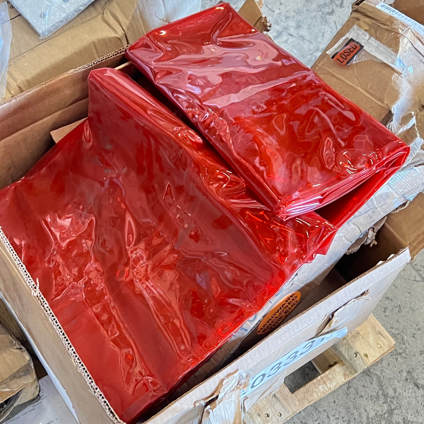 ZA@ Pallet of MIXED Hardware, Brackets, Plastic Tarp, Steel Horse Shoes, Lamination Sheets, & More!!!!! (AS-IS)