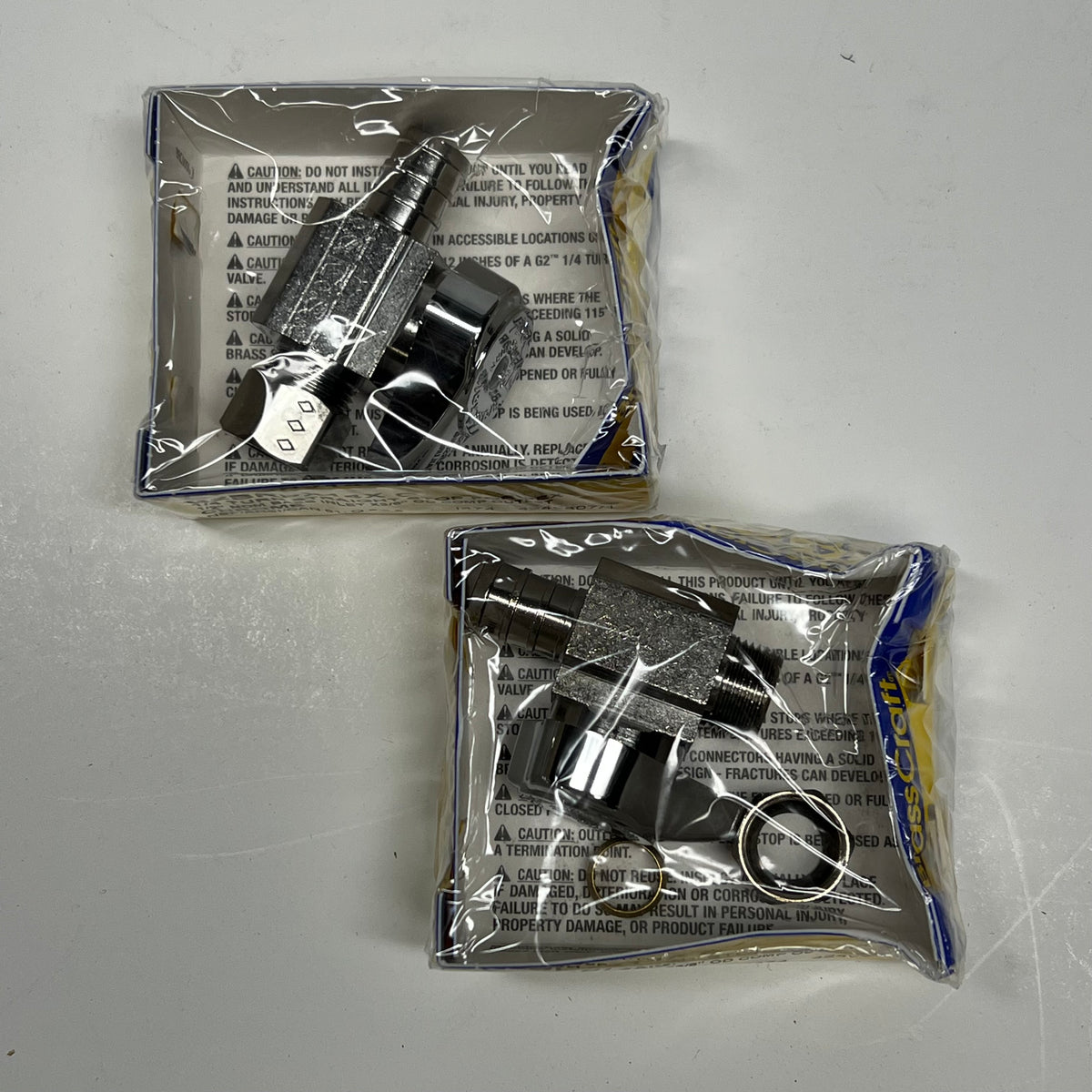 BRASS CRAFT (2 PACK) Water Stop Straight Valve  1/4-Turn 1/2" Crimp G2BRPX14XC