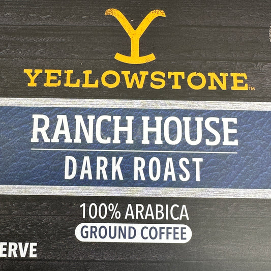 YELLOWSTONE Ranch House Dark Roast Coffee Box of 12 .37oz Single Serve Cups MP-69200-02 BB 6/26