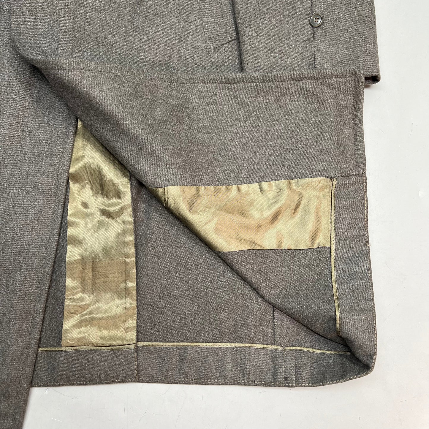 PHIL'S ASTORIA Wool Trench Coat Made In USA Men's Sz M Heather Brown