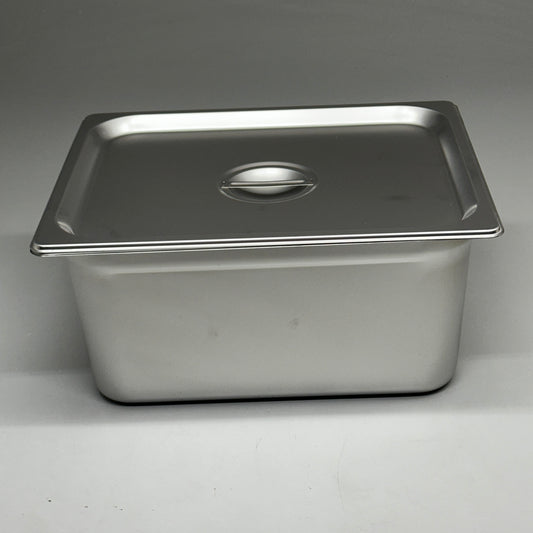 Tiger Chef 6-inch 1/2 Half-Size 22 Gauge Stainless Steel Anti-Jam Steam Table Pan w/Lid