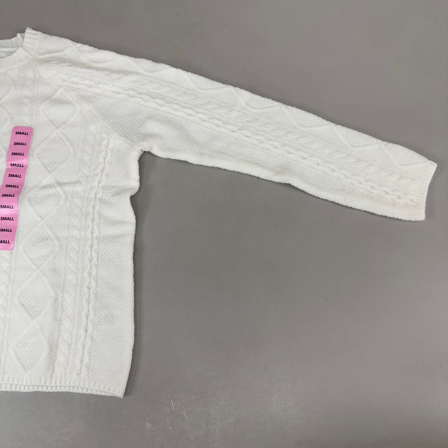 VINCE CAMUTO Cable Knit Sweater Women's Sz-S Antique White SC2895