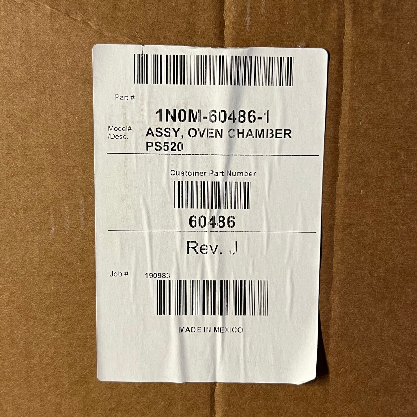 Assy Oven Chamber PS520 20"L x 16"W x 32"H Steel PS520