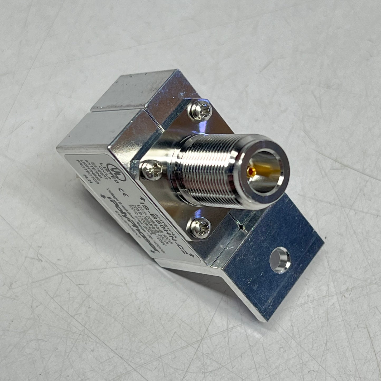 POLY PHASER Bulkhead Coaxial Rf Surge Protector 125MHz 1GHz DC Block IS-B50HN-C2