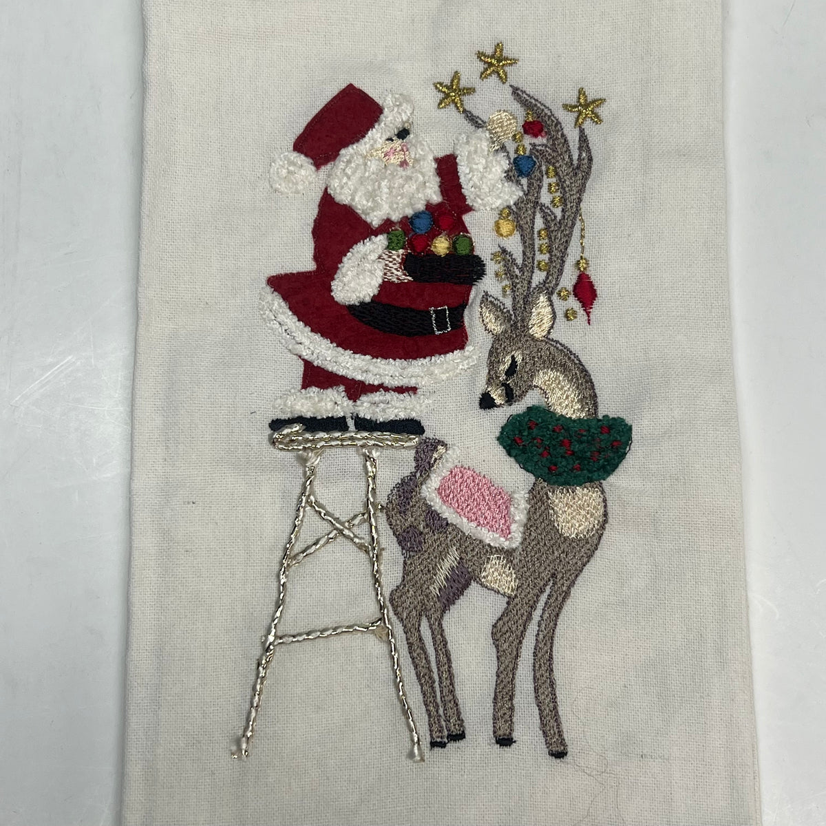 OAKSTREET (2 PACK) Santa Holiday Dish Towels 25"x18" White OSW237164