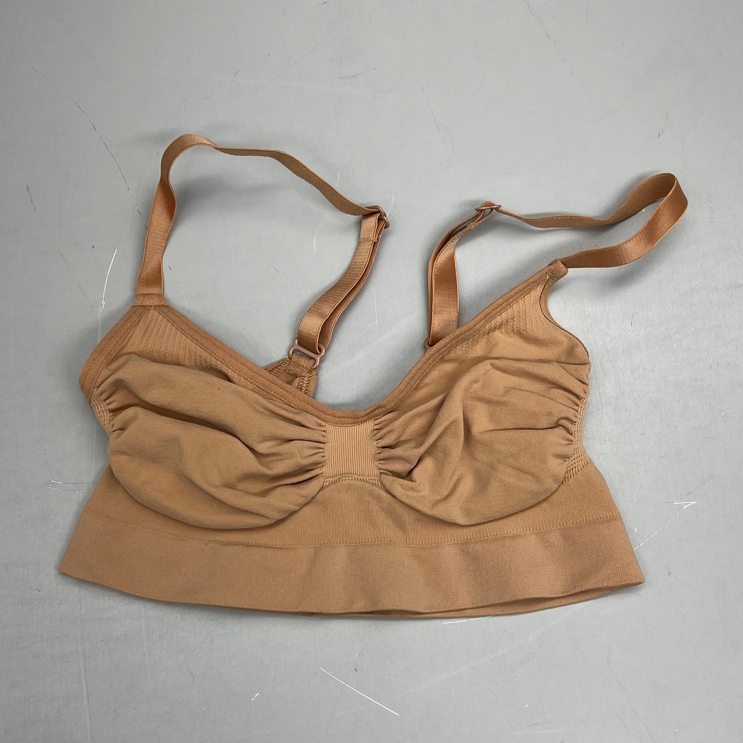 SKIMS Strong Support Seamless Bralette Pique Stitching Women's Sz S Bronze