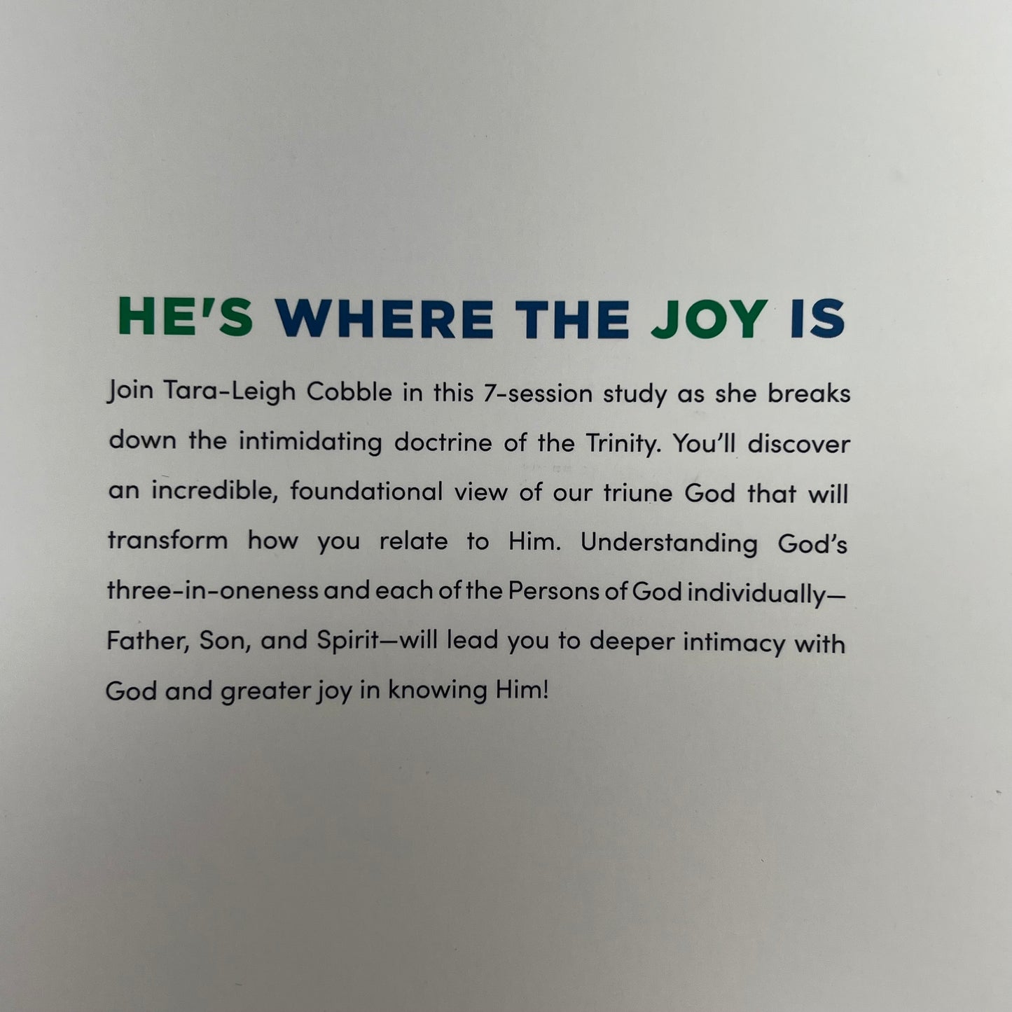HE'S WHERE THE JOY IS  Teen Bible Study Paperback Book By Tara-Leigh Cobble