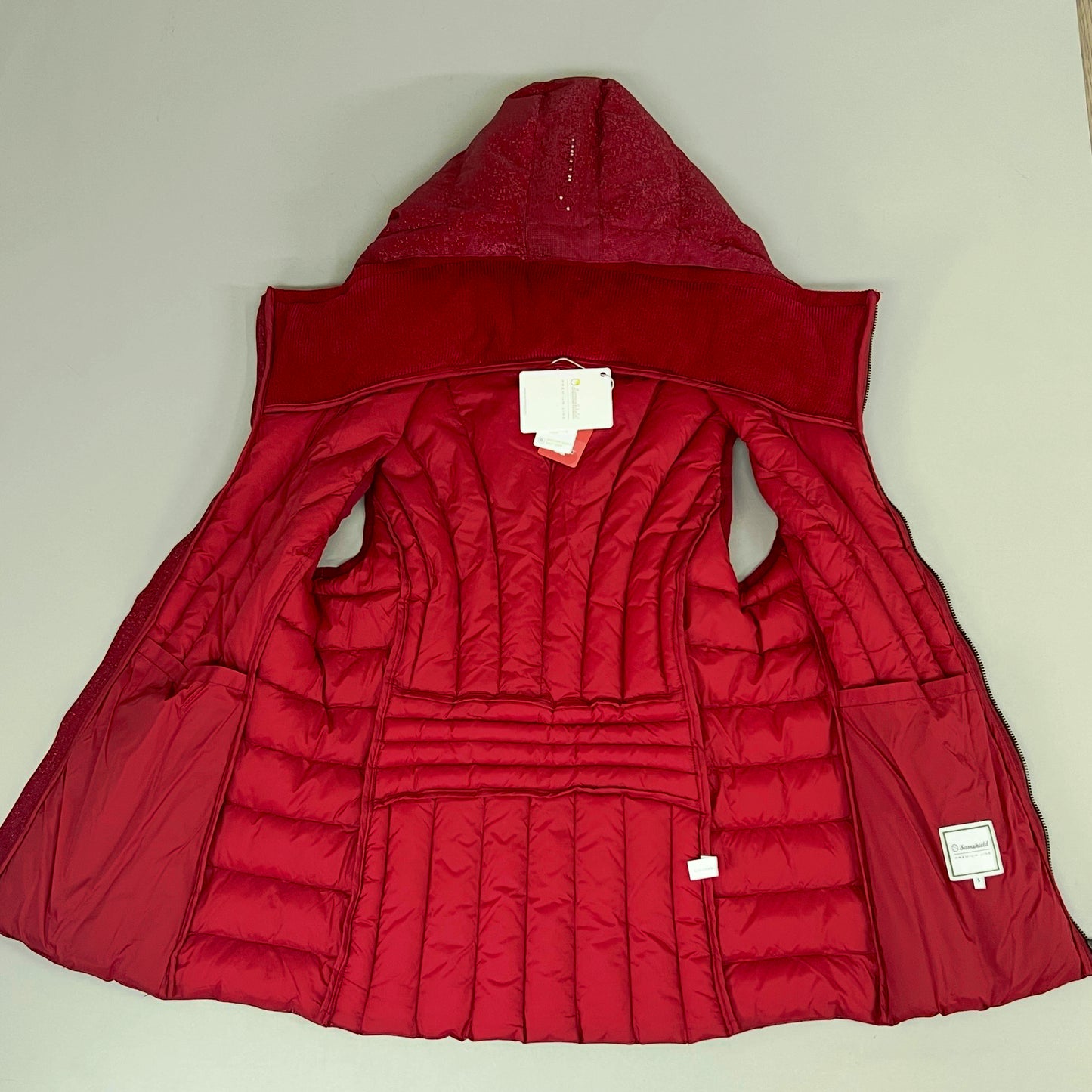 SAMSHIELD Chamonix Ice Equestrian Sleeveless Winter Jacket Women's Sz S Raspberry Red
