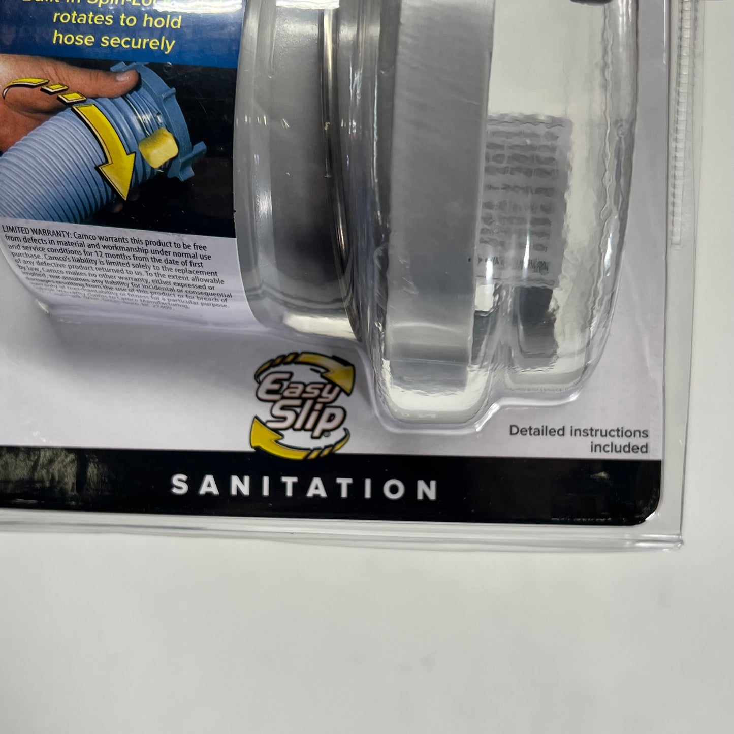 CAMCO (2 PACK) Easy Slip Straight Hose Adapter W/ Slip Lock Grey/Yellow 39173