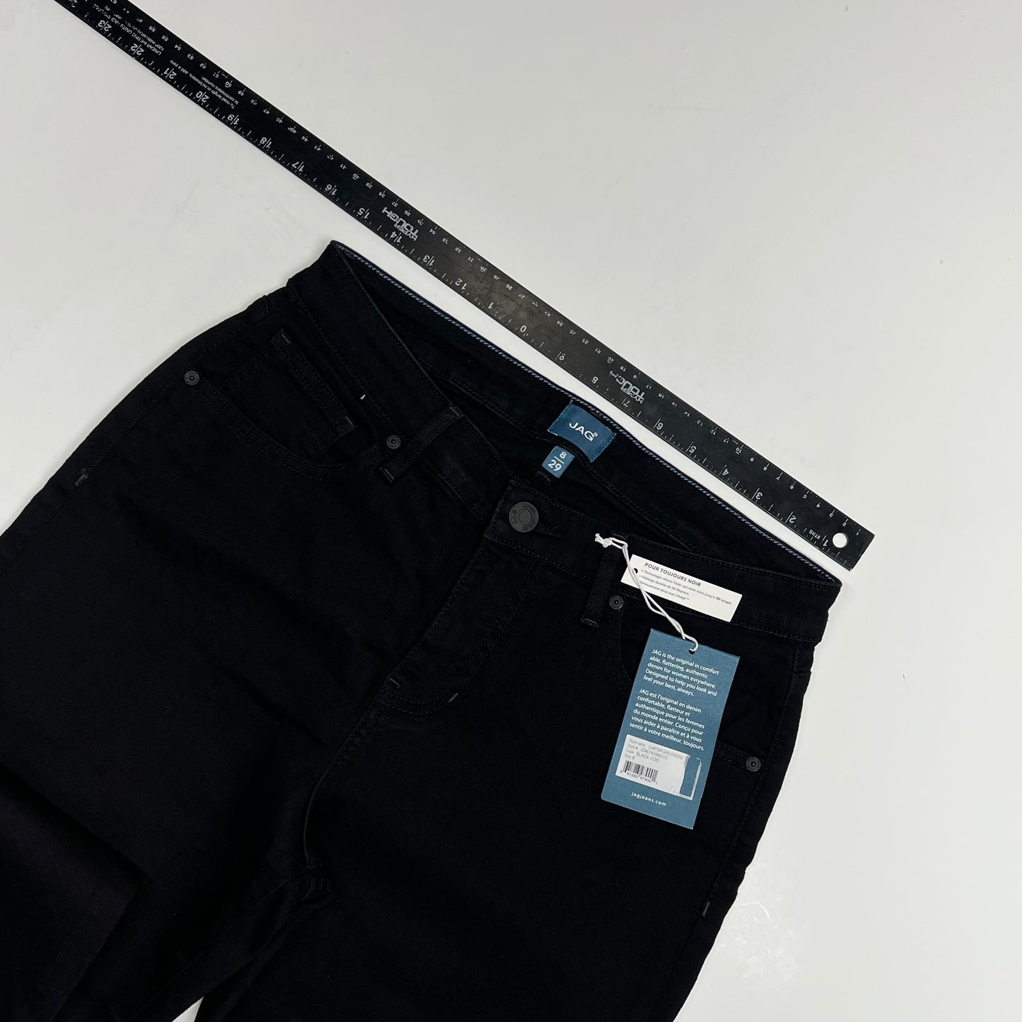 JAG Carter Mid Rise Girlfriend Pant Women's Sz 8 Black Void J2467459BKVD