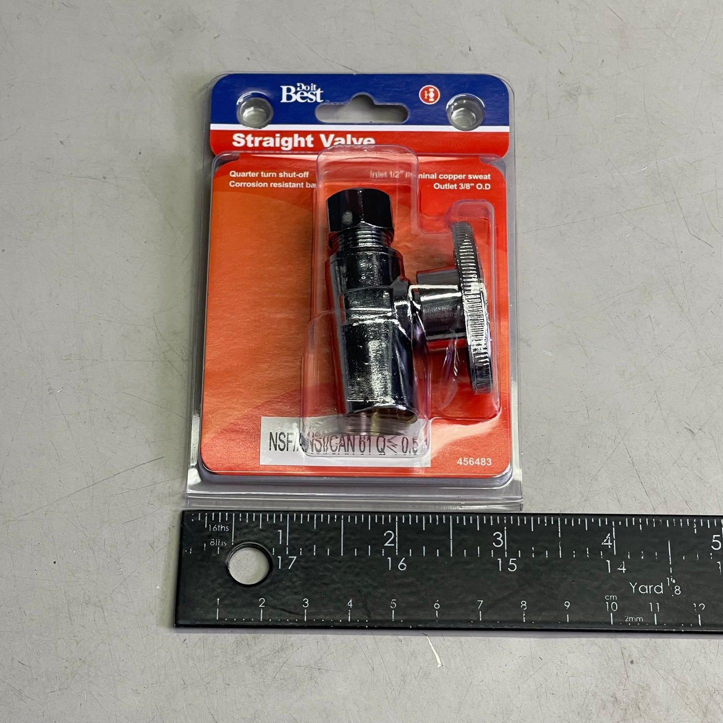 DO IT BEST (6 PACK) Quarter Turn Straight Valve 1/2"COP x 3/8"OD DIB62PCLF 456483