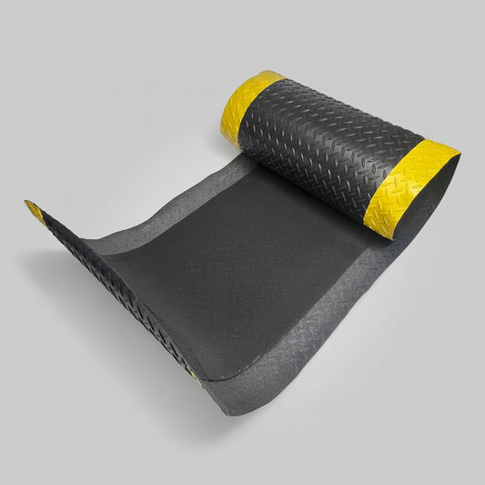 Industrial Anti-fatigue Mat Thick Foam Lining 70"x24" Yellow Safety Border