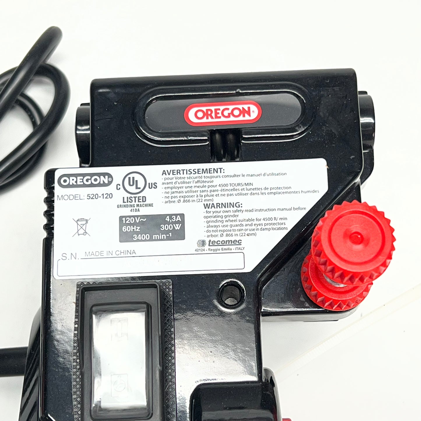 OREGON 520 Series Premium Bench Grinder High Volume Sharpening 120V 520-120