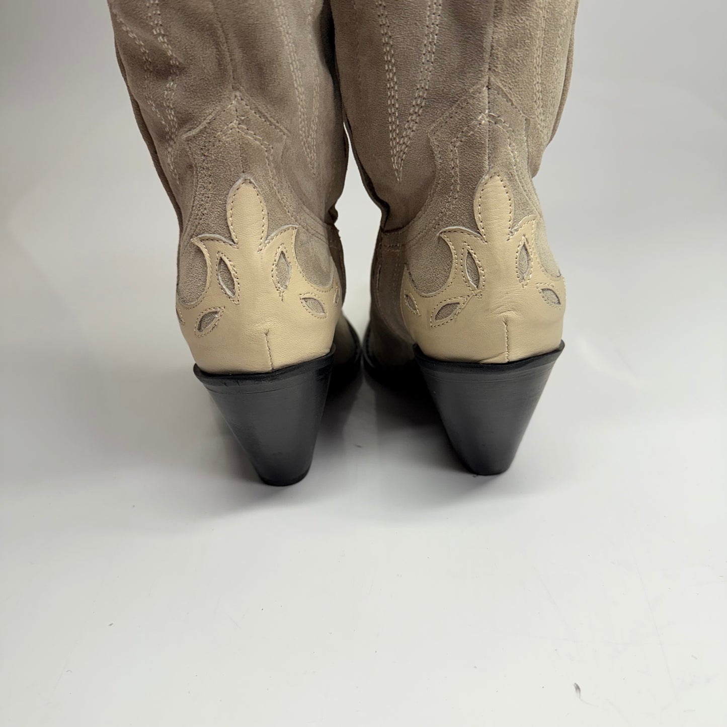 FREE PEOPLE Wild West Thigh High Boots Sz 7 WS Dust Bunny Suede 84641133- New