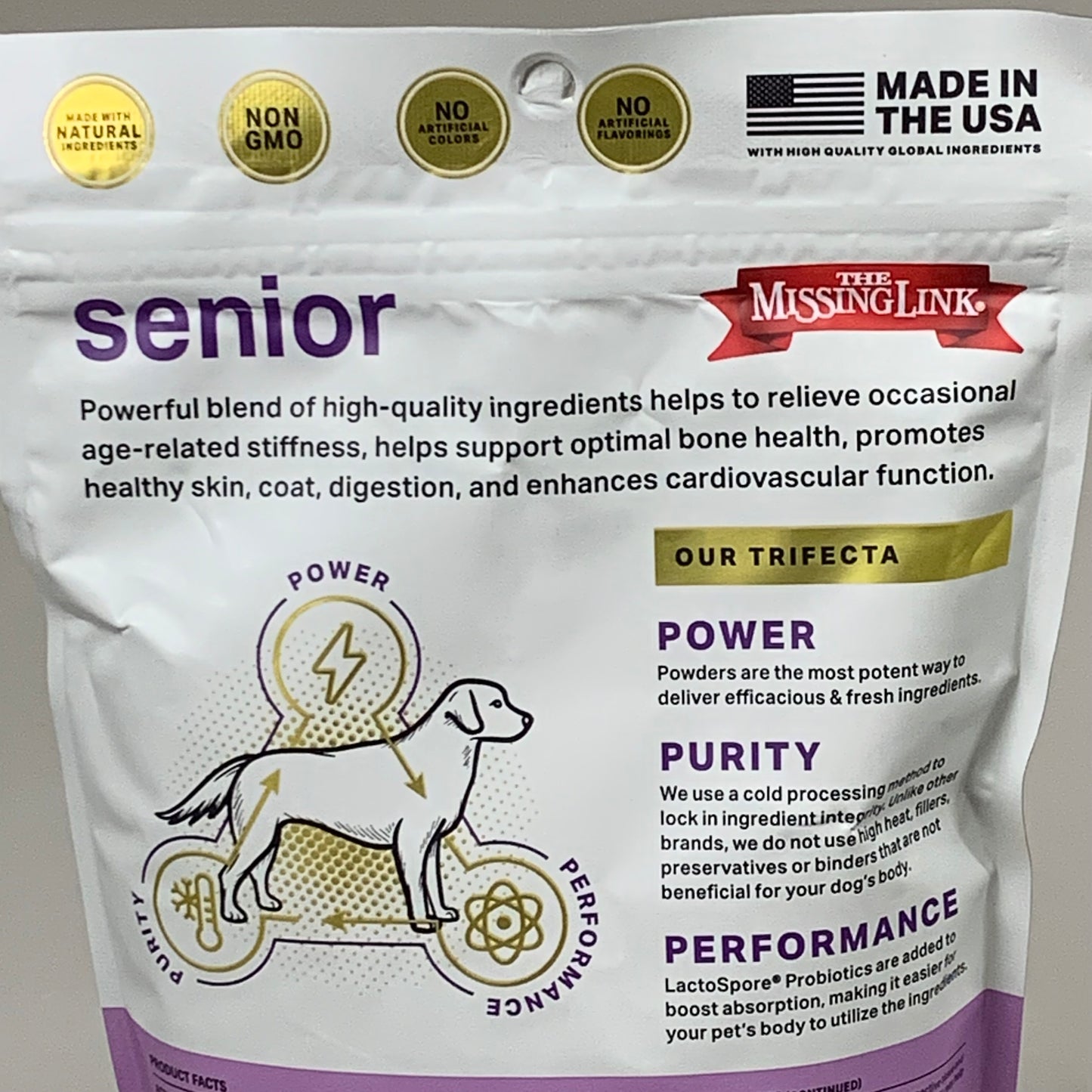 THE MISSING LINK Ultimate Senior Health Formula Dog Supplement 1 lb Bag BB 06/25