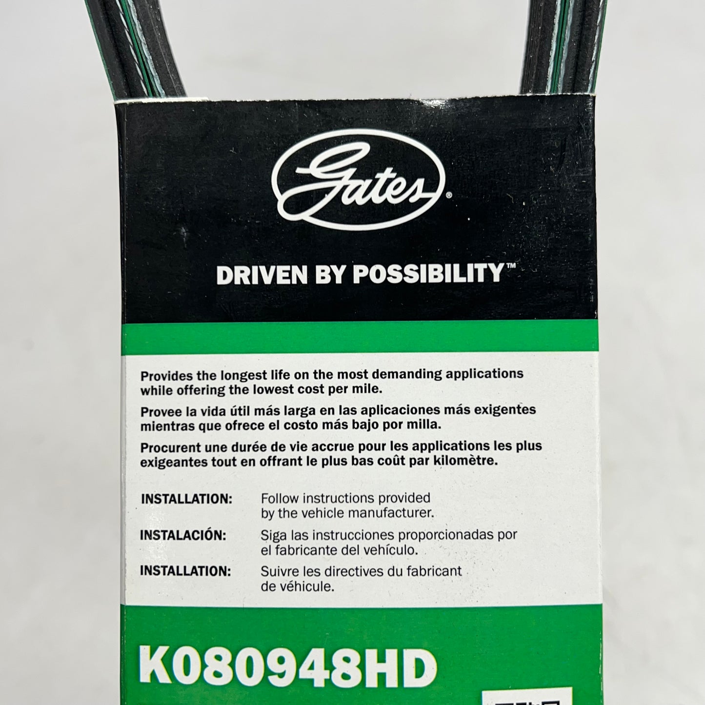 GATES Fleetrunner Micro-v Serpentine Belt  8 Rib 95-5/16"  Black K080948HD
