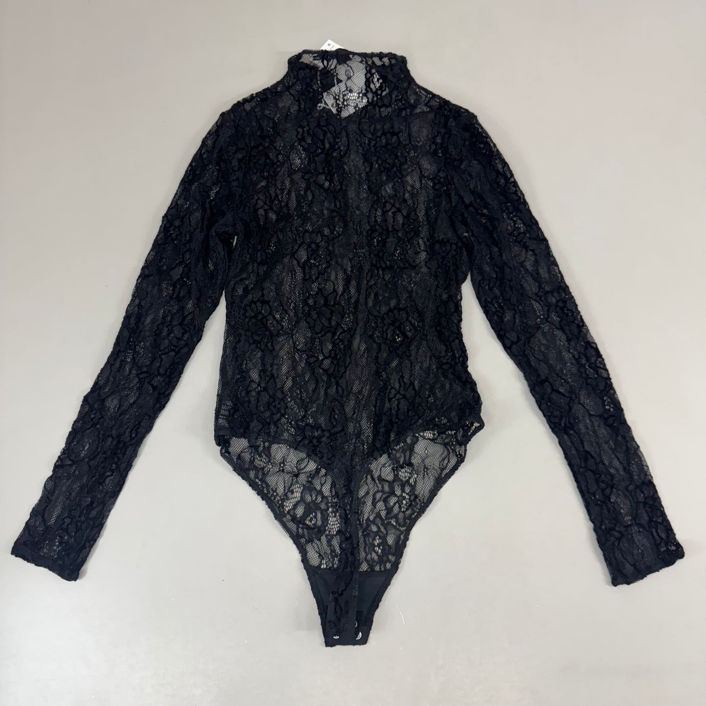GOOD AMERICAN Mesh Bodysuit Medium Black001 GB0633
