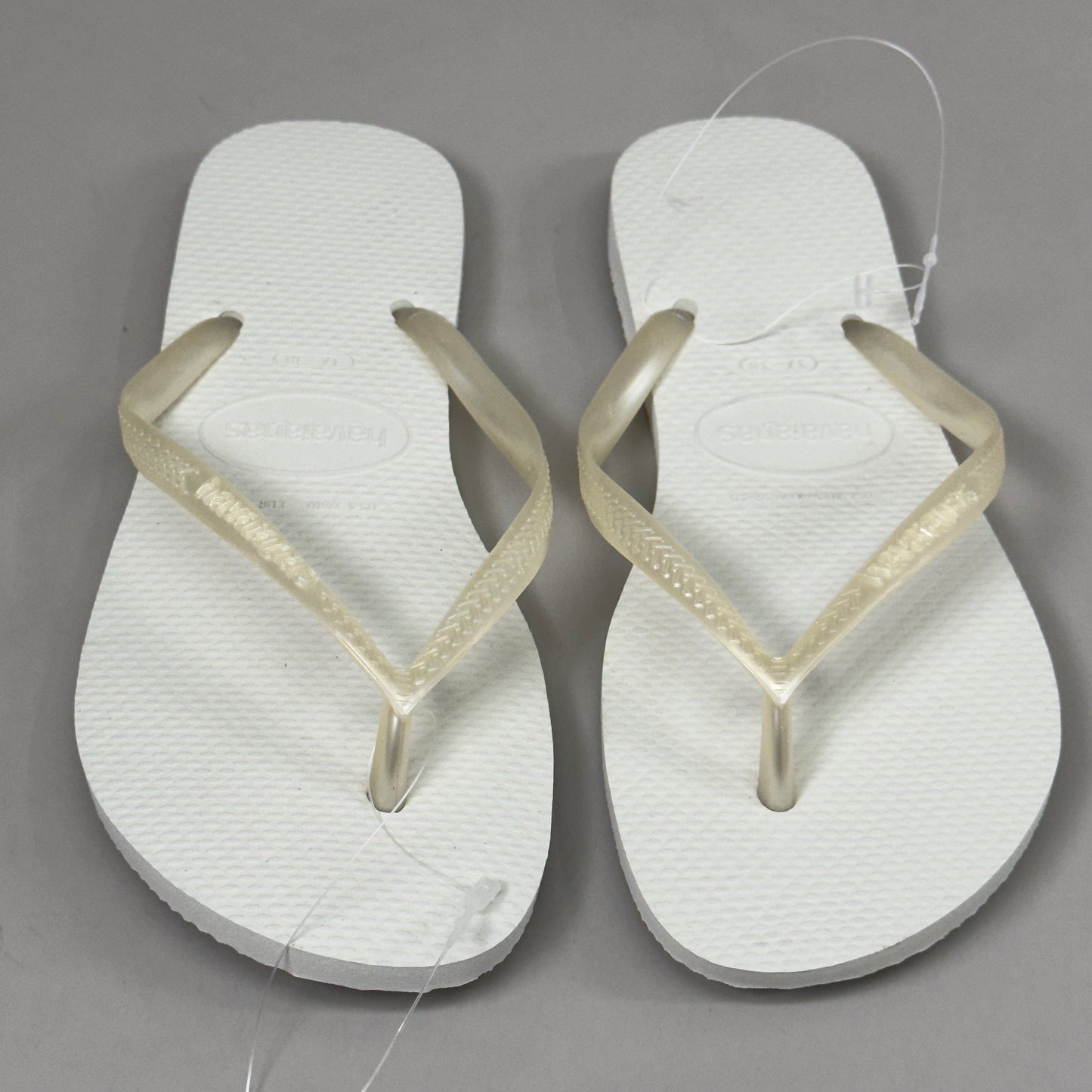 ZA@ HAVAIANAS High Quality Rubber Slim Flip Flops Non-Slip Women's 7/8 White 400030 G