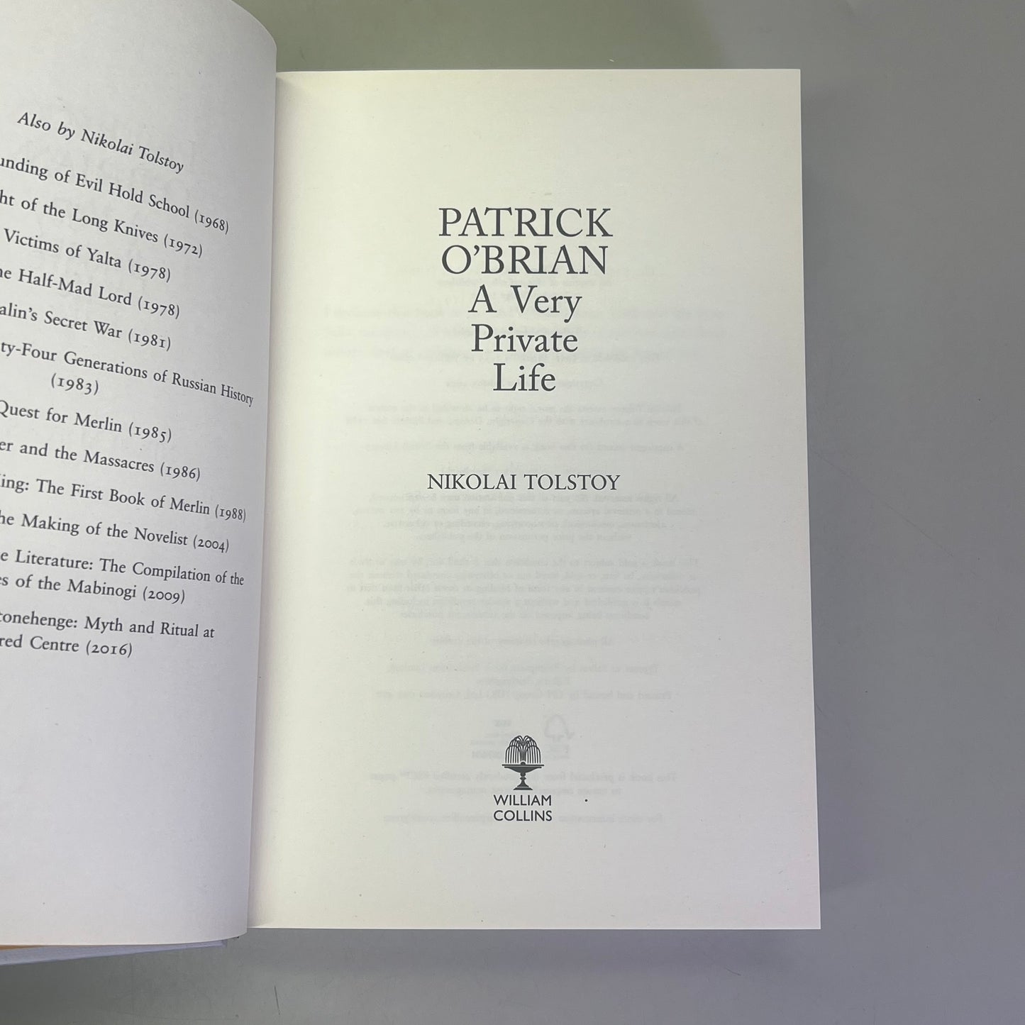 A VERY PRIVATE LIFE O'Brians Private Life Hardcover Biography By Nikolai Tolstoy