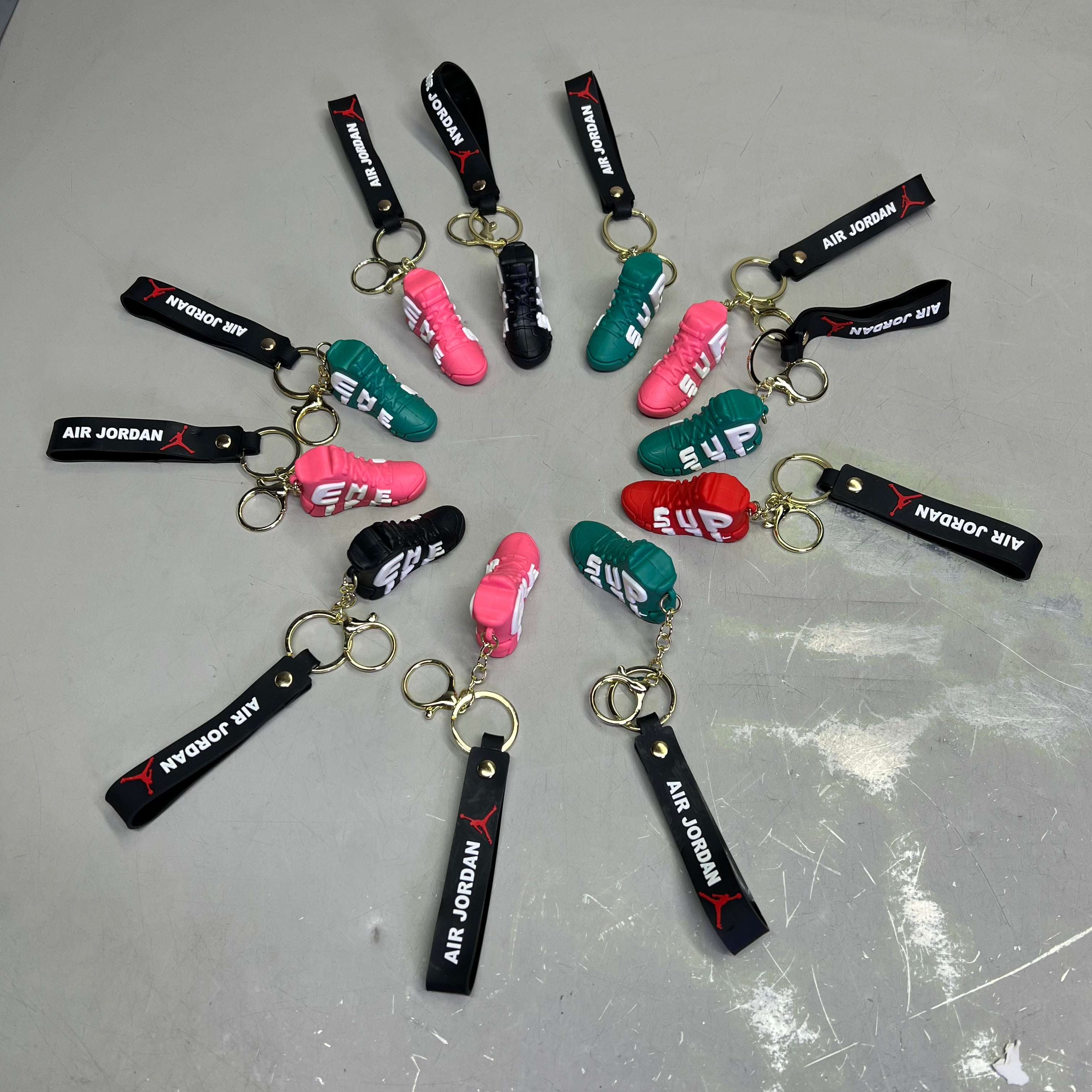 AIR JORDAN (12 PACK) Shoe Keychains w/ Wrist Band Assorted Colors – PayWut