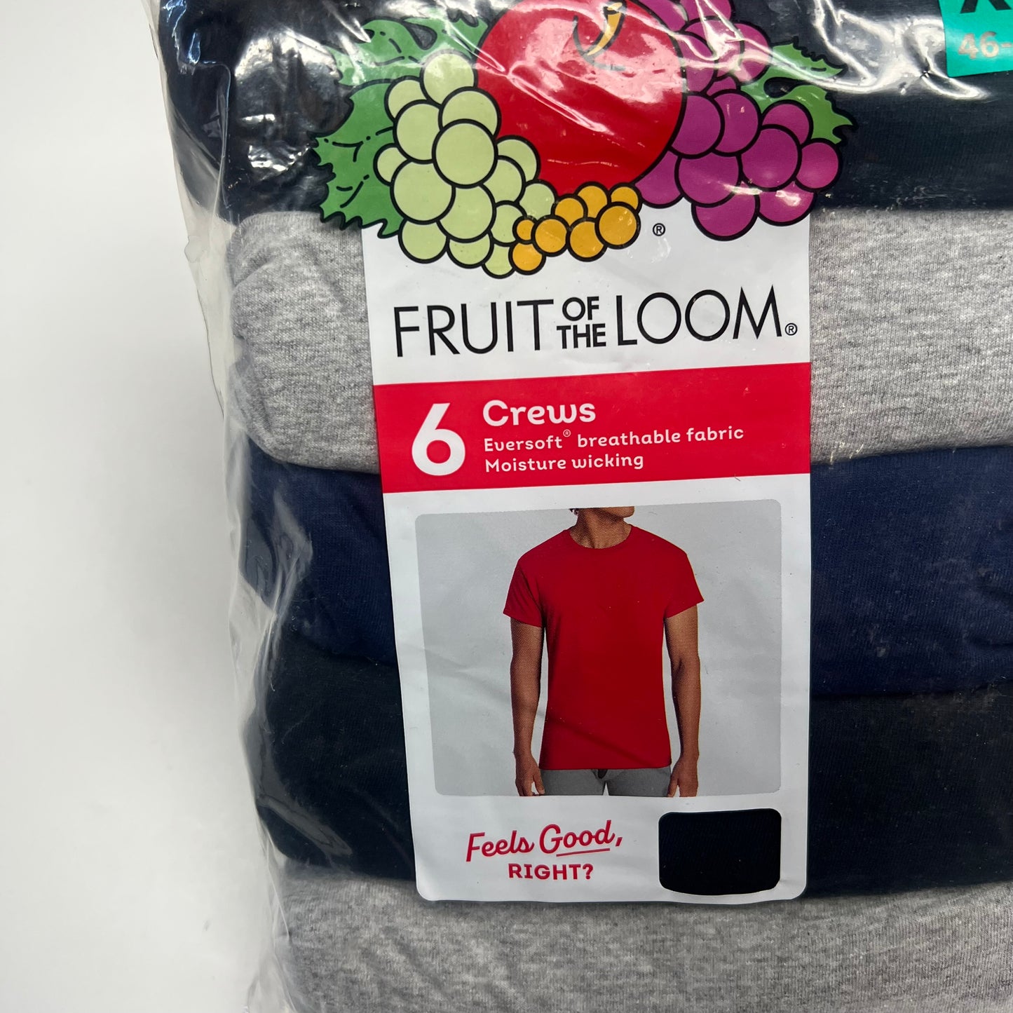 ZA@ FRUIT OF THE LOOM (6 PACK) Crew Neck T-shirts  Men's Sz XL Assorted Colors