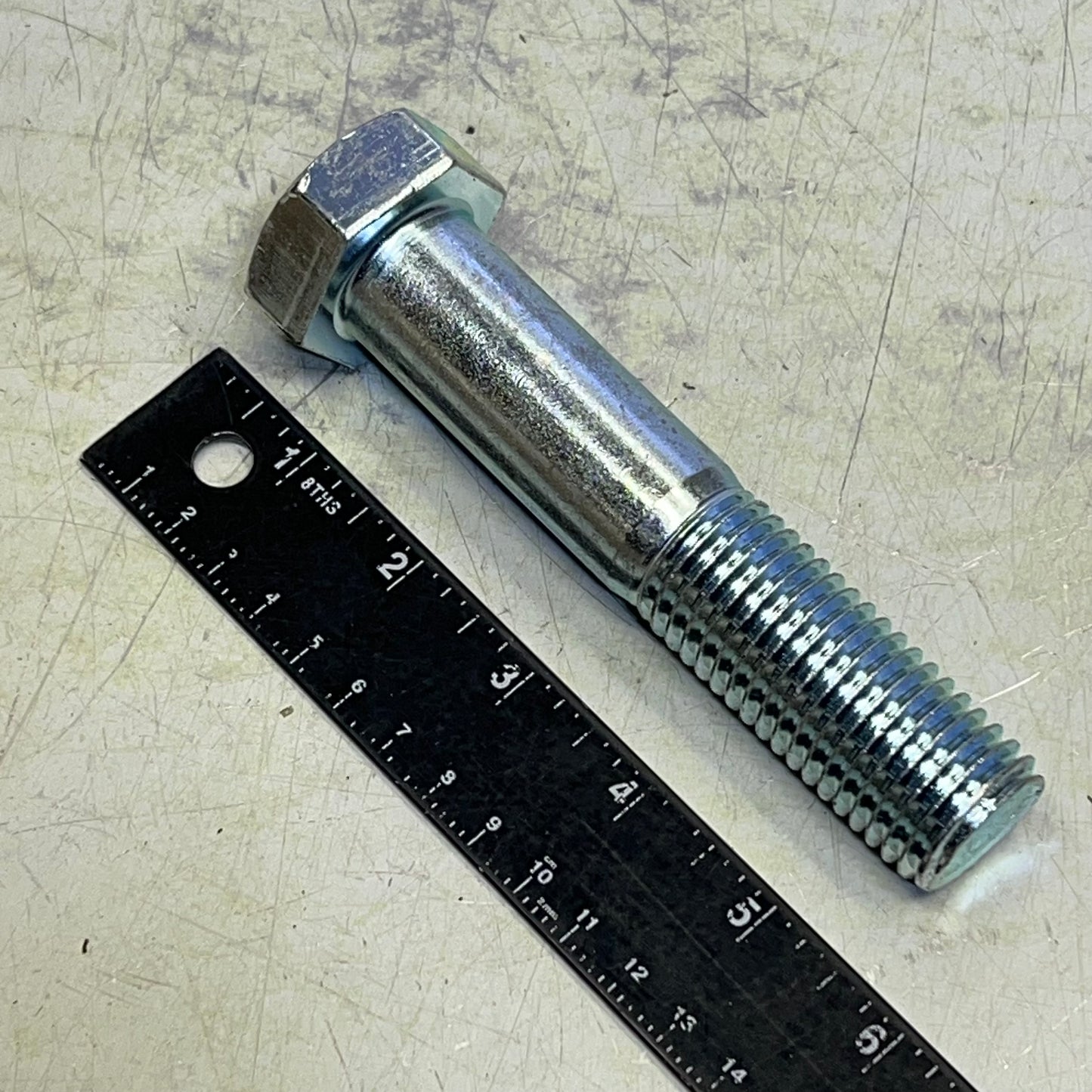 ZA@ (32 PACK) Hex Cap Bolt 307A 5.5" L w/ Head 2.5" Thread 1" Dia Silver