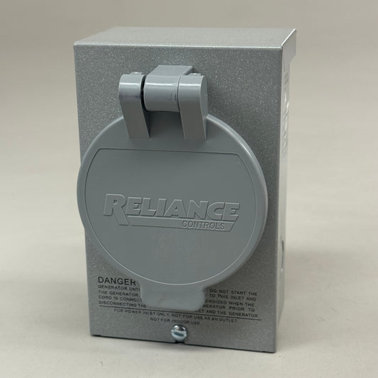 RELIANCE CONTROLS Power Inlet Box For Generator Cord Connection L14-30 Grey PB30