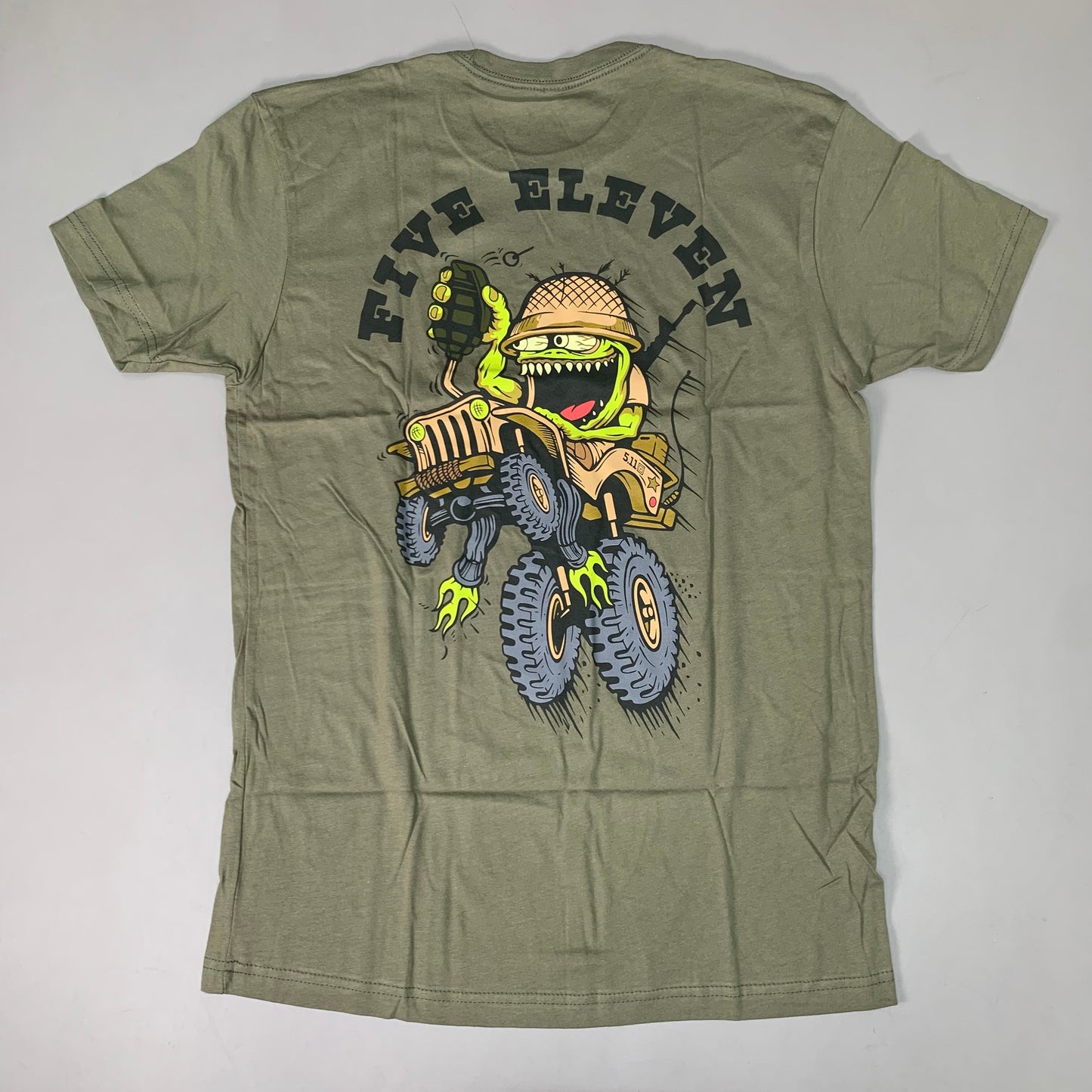 5.11 TACTICAL Crazy Willy T-Shirt 100% Cotton 225 Military Green Sz S #76195