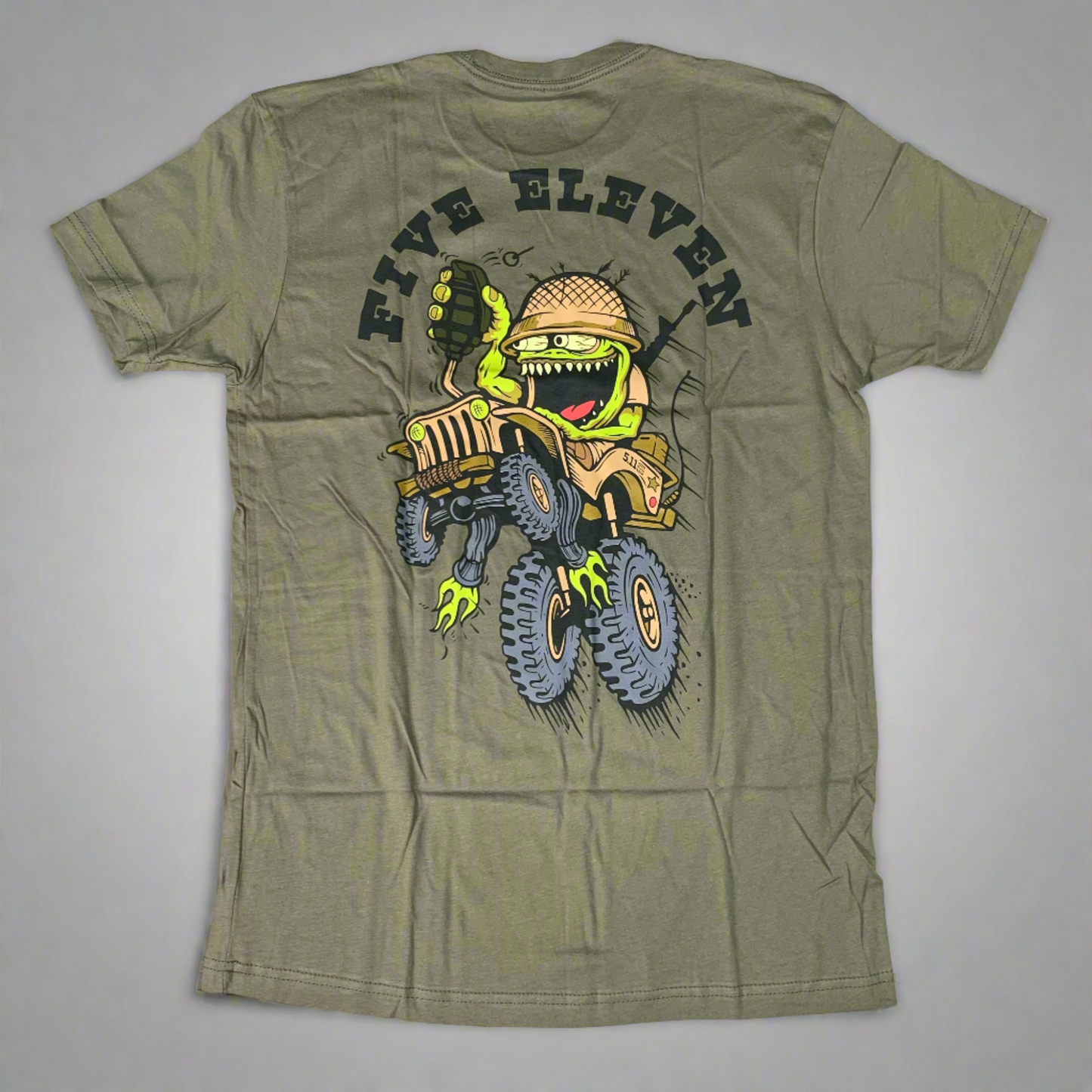 5.11 TACTICAL Crazy Willy T-Shirt 100% Cotton 225 Military Green Sz S #76195