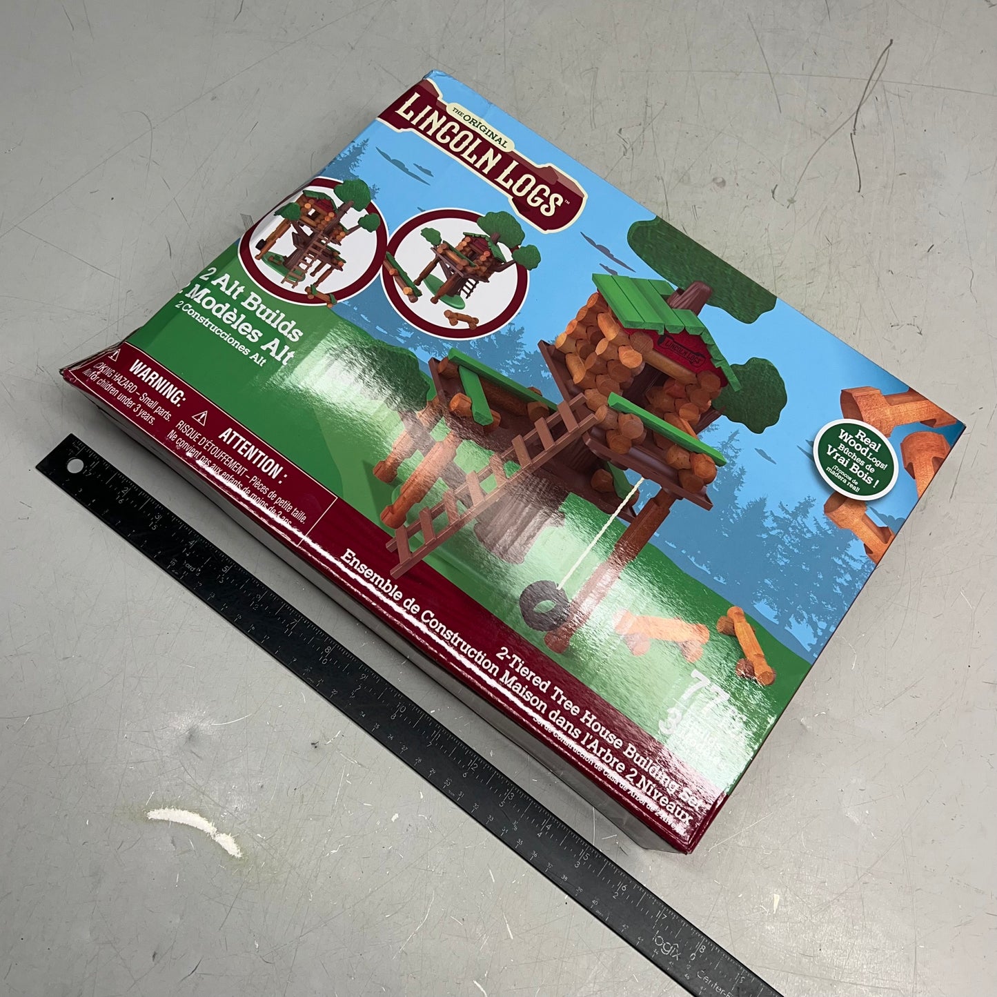 HASBRO The Original Lincoln Logs Building Toy 77 Piece  Brown 00778 (As-is)