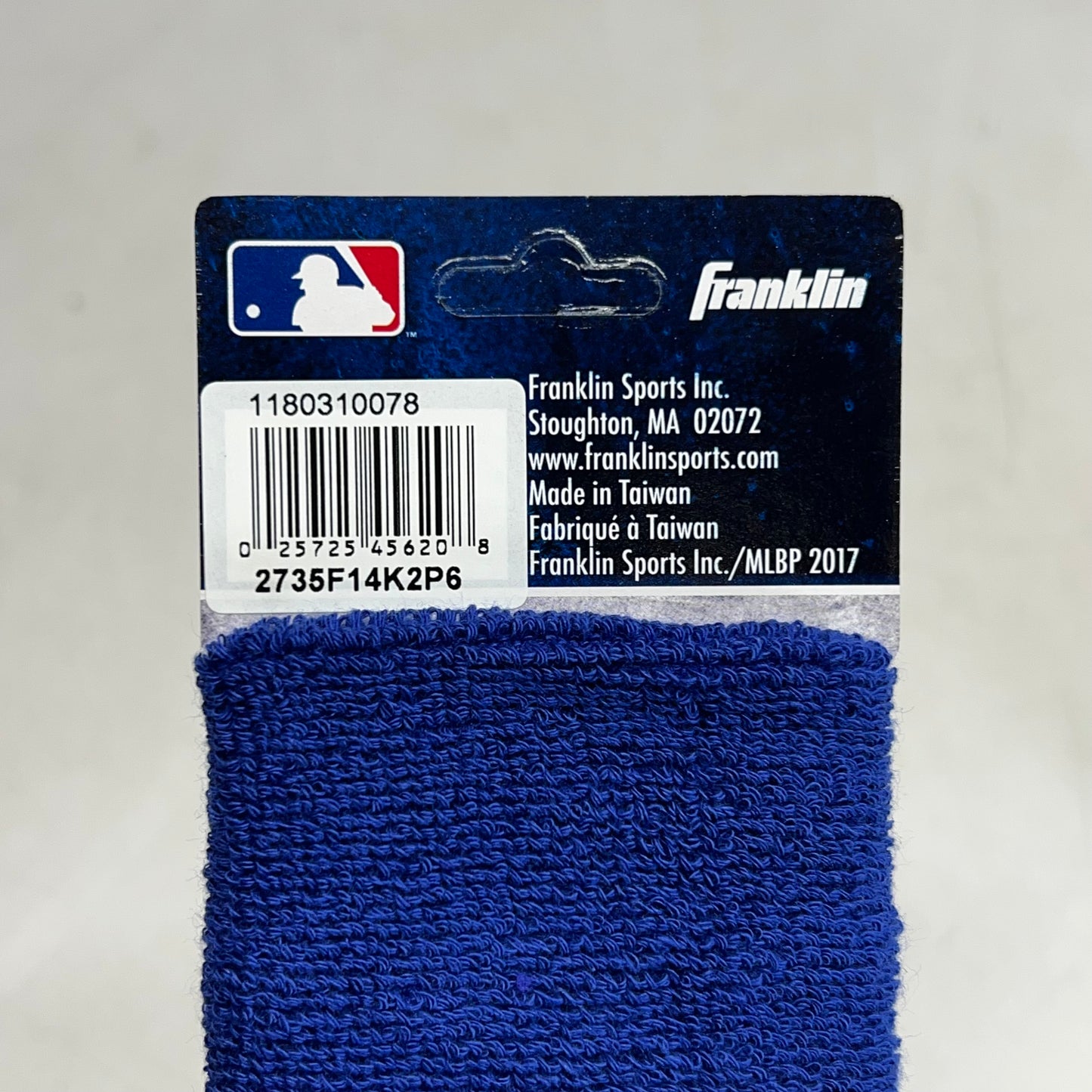 FRANKLIN (2 PACK) Wristbands Official Team Logo Blue Jays 3"W Blue 27535F14K2P6