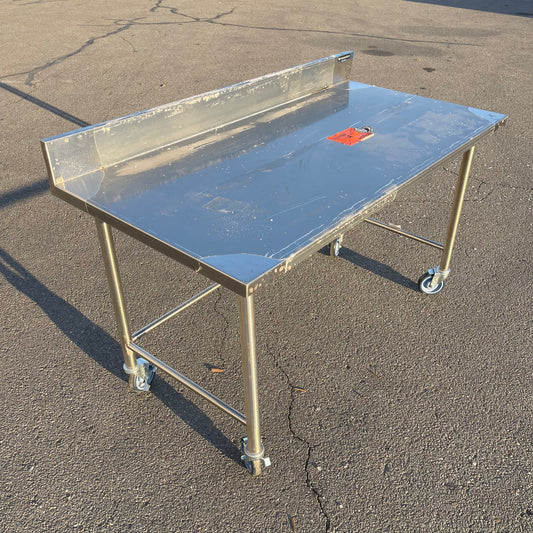 ZA@ Pallet of WASSERSTROM Rolling Table Stainless Steel (AS-IS)